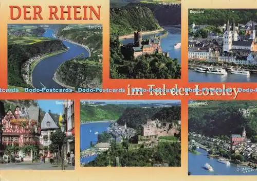 D272875 Der Rhein im Tal der Loreley Boppard Burg Katz St Goar Bacharach Rahmel