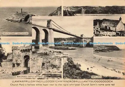 D267974 Menai Bridge Benllech Photochrom Multi View