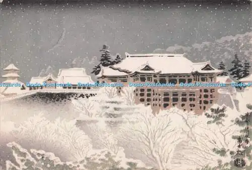 D273129 Kyoto Kiyomizu Tempel im Schnee Uchida Art Co Ltd Holzschnitt