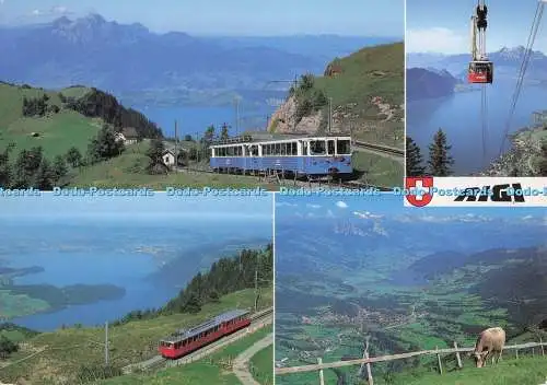 D273385 Rigi Ausblick vom Rigi auf Zuger Lauerzer und Vierwaldstattersee Heidi D