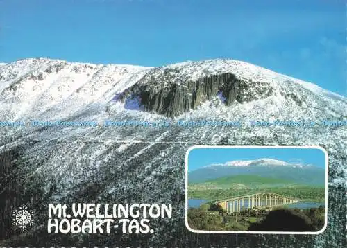 D268353 Mt Wellington Hobart Tas Panoramablick zeigt Tasman Bridge und Mt Wel