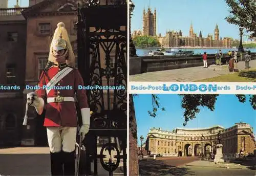 D273473 London Houses of Parliament Admiralitätsbogen Rettungsschwimmer im Dienst E T W Denni