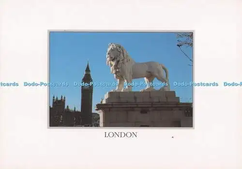 D273545 London Westminster Bridge The Coade Stone Lion von W F Woodington Artfirm