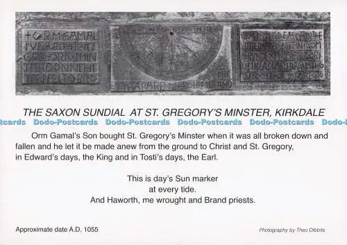 D273665 Kirkdale The Saxon Sundial at St Gregory Minster A D 1055 Theo Dibbits