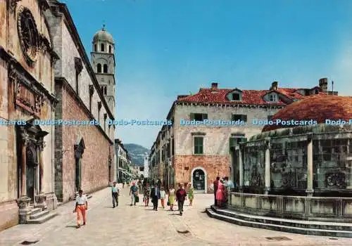 D273674 Dubrovnik Platz mit dem Onofrius Brunnen Krüger Zadruzna Stampa 1965