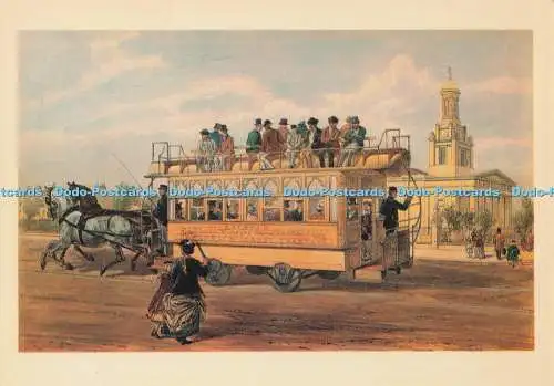 D273728 Eine der ersten erfolgreichen Pferdebahnen in London 1870Diese Fahrzeuge Cou