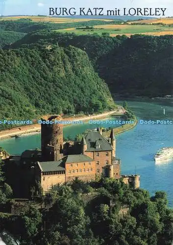 D271912 Der Rhein Burg Katz Mit Loreley bei St Goarshausen Rahmel