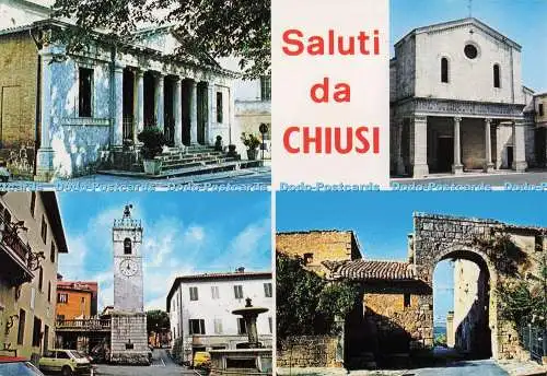 D273792 Saluti da Chiusi Etruskerstadt Giusti di S Becocci Nofroni Chiusa Citta