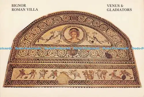 D273885 Bignor Römische Villa Venus und Gladiatoren Mosaik Bennett Publikationen Slom