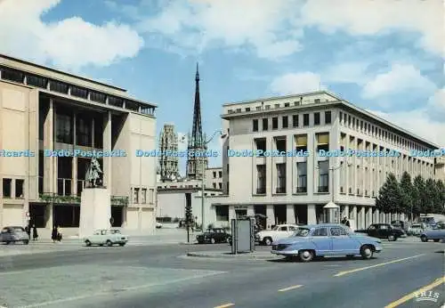 D273889 Rouen Le Theatre des Arts le Palais des Consuls et Statue de Corneille L