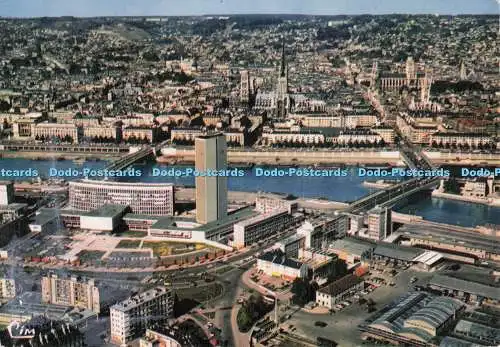D273890 Rouen Vue Generale In a Plane Above Rouen Combier Imp Macon Cim