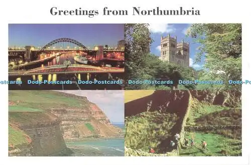 D268815 Grüße von Northumbria Newcastle Bridges bei Nacht England Tourist Bo