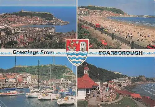 D273972 Grüße aus Scarborough Blick vom Oliver Mount, Hafen und Schloss