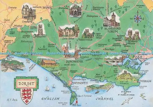 D274011 Dorset Map J Lachs Aquarell M F Peck
