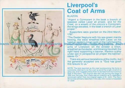 D274093 Liverpool Wappen Blazon Argent ein Kormoran im Schnabel ein Ast von