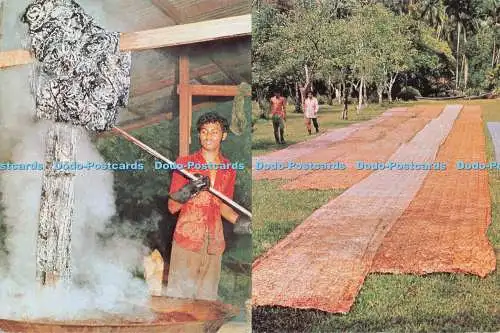 D274275 Batik wird gekocht, um Wachs auf dem Stoff zu entfernen Batik wird natürlich getrocknet