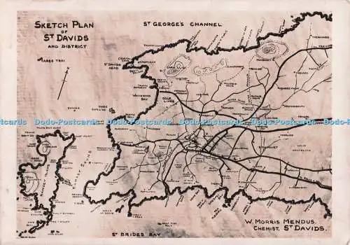 D274386 Skizzenplan von St Davids und District St George Channel St Brides Bay W
