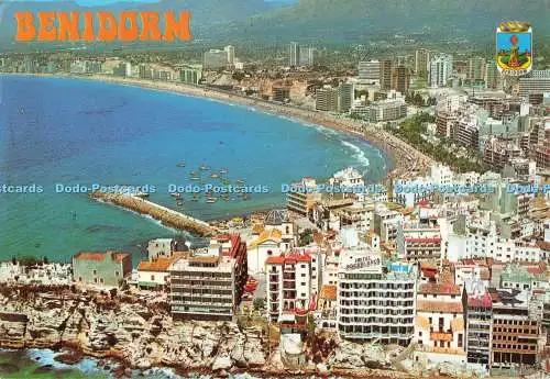 D269435 Benidorm Espana Vista Area y Playa Poniente Postales Hnos Galiana