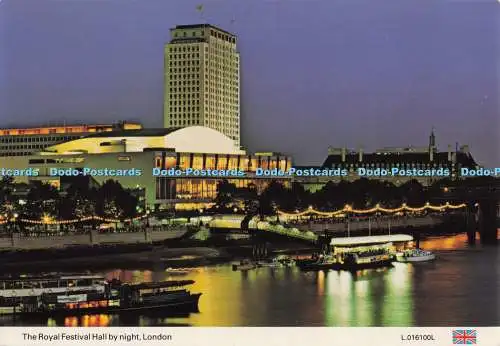 D274628 London The Royal Festival Hall by Night E T W Dennis and Sons Ltd Photoc