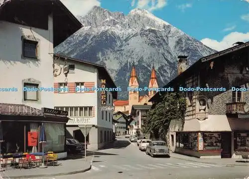 D274771 Telfs in Tirol Kirchstraße mit Hohe Munde K Somweber