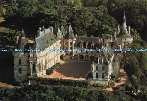 D274806 Chaumont sur Loire La Cour du Chateau XVI siecle vue d Avion Valoire