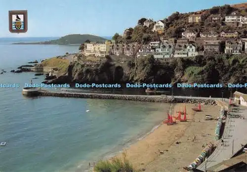 D274850 Cornwall Looe Hammafore Point und Looe Island The Beach zeigt Banjo Pi
