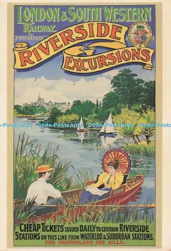 D275133 Ausflüge am Fluss Dieses Poster der London and South Western Railway ist Adv