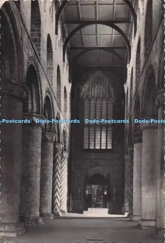 D275382 Dunfermline Abbey Norman Nave Looking East Valentine RP 1956