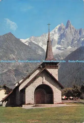 D275492 Chamonix Mont Blanc La Chapelle du Praz et l Aiguille du Dru Jansol 1969