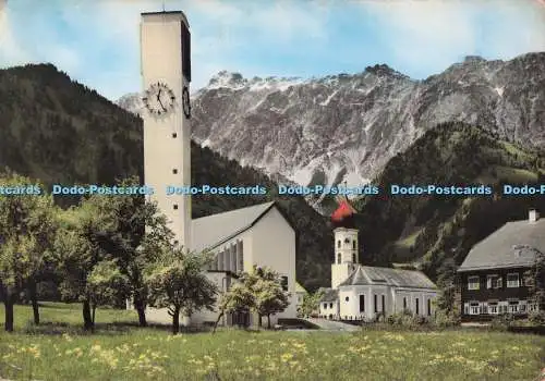 D276037 Vandans im Montafon Kirche gegen Vandanser Steinwand Risch Lau RP