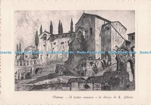 D276048 Verona Il Teatro Romano e la Chiesa di S Liberia Onestinghel