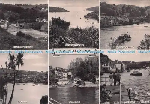 D276152 Fowey Hafen von Hall Walk Readymoney Cove Bodinnick Fähre über Land Vi