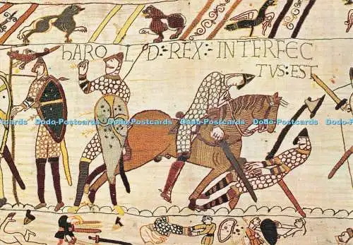 D276343 Bayeux Calvados Tapisserie de la Reine Mathilde Harold stirbt getroffen von einem Nor