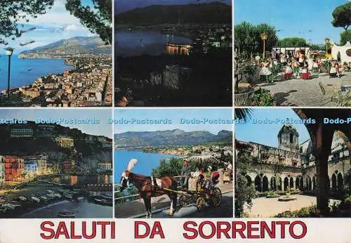 D276362 Saluti da Sorrento Panorama Notturno La Marina Bussola Sud Nachtclub In