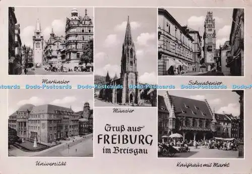 D276429 Gruss aus Freiburg im Breisgau Universität Martinstor Münster Schoning a