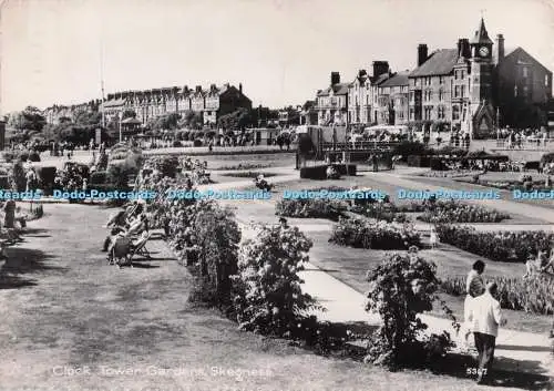 D276456 Skegness Clock Tower Gardens Photo Precision Ltd RP 1959