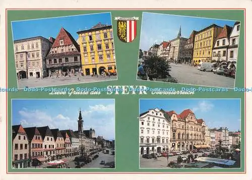 D285971 Liebe Grusse aus Steyr Oberosterreich Stadtplatz mit Bummerlhaus u Ratha