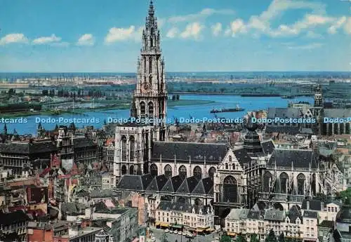 D279200 Antwerpen Blick auf die Kathedrale und die Schelde Krüger