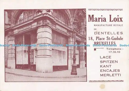 D279267 Maria Loix Manufacture Royale de Dentelles