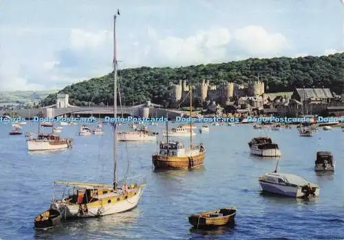 D277084 Caernarvonshire Conway Bridges and Castle J Arthur Dixon