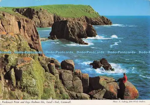 D279317 Cornwall Lands End Pordenack Point and Enys Dodnan Isle John Hinde E Lud