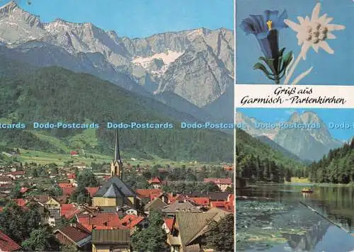 D284147 Gruss aus Garmisch Partenkirchen mit Alpspitze Hollental und Zugspitze K