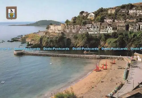 D279505 Cornwall Looe The Beach zeigt Banjo Pier Hammafore Point und Looe Isla