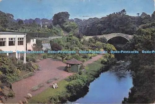 D277430 Ayrshire Alloway Auld Brigo Doon and Gardens J Arthur Dixon D R MacAlpi