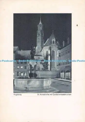 D284322 Augsburg St Annakirche mit Goldschmiederbrunnen