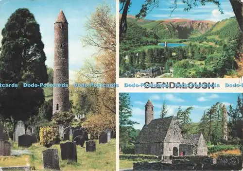 D286597 Glendalough Blick auf den Turm Friedhof Dorf Teich John Hinde Ltd Multi
