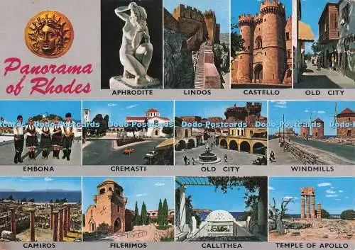 D282132 Panorama Rhodos Aphrodite Lindos Castello Altstadt Embona Cremasti Ol