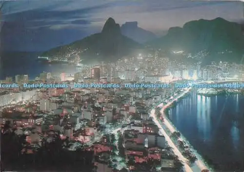 D284500 Brasil Nachtansicht von Leblon mit Rodrigo de Freitas Lake Mercator
