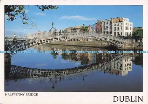 D282215 Dublin Halfpenny Brücke überspannt den Fluss Liffey Real Ireland Design Li