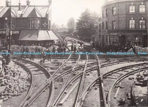 D286744 Leyton Electric Tramways Track Laying at Reetdached House Junction 1906 Gu